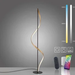 Straluma Smart vloerlamp antraciet/goud met memoryfunctie> Vloerlampen|Smart lampen