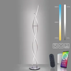 Straluma Smart vloerlamp spiraal 2-lichts nikkel> Vloerlampen|Smart lampen