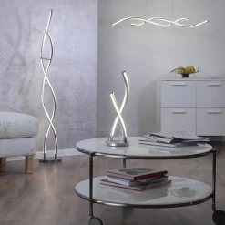 Straluma Smart vloerlamp spiraal 2-lichts nikkel><noscript><img width=