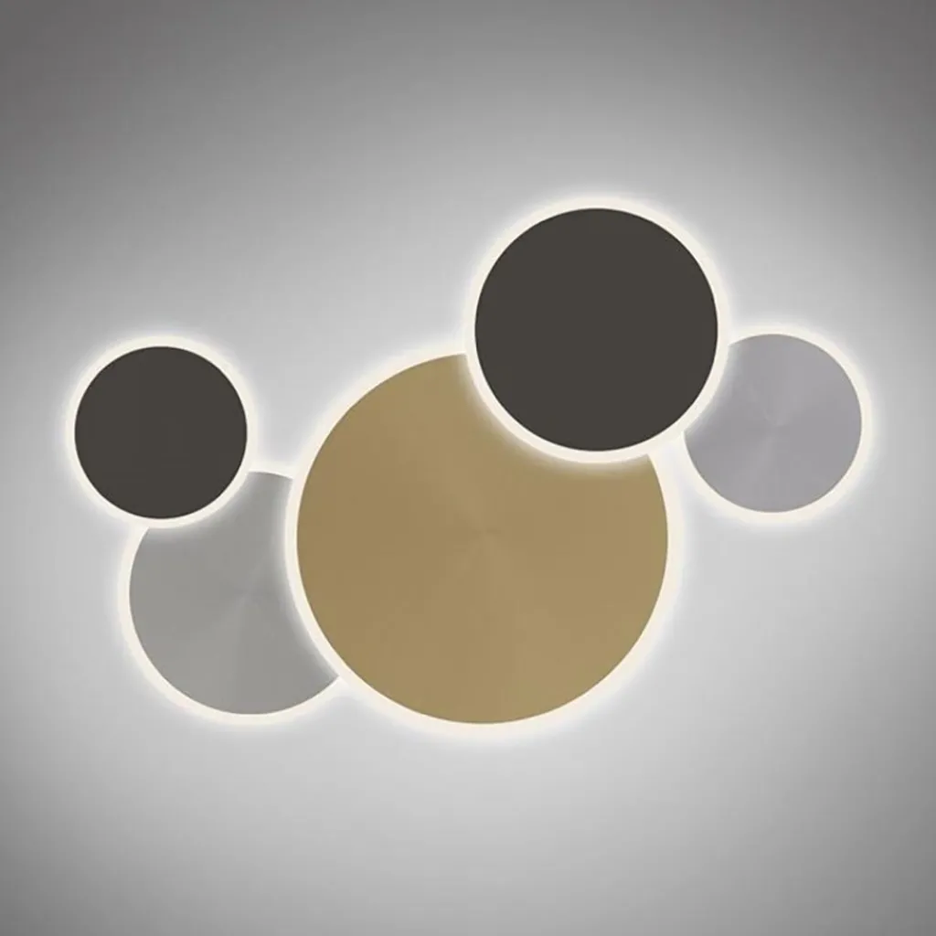 Straluma Smart wand/plafondlamp goud met grijs dimbaar> Plafondlampen|Wandlampen