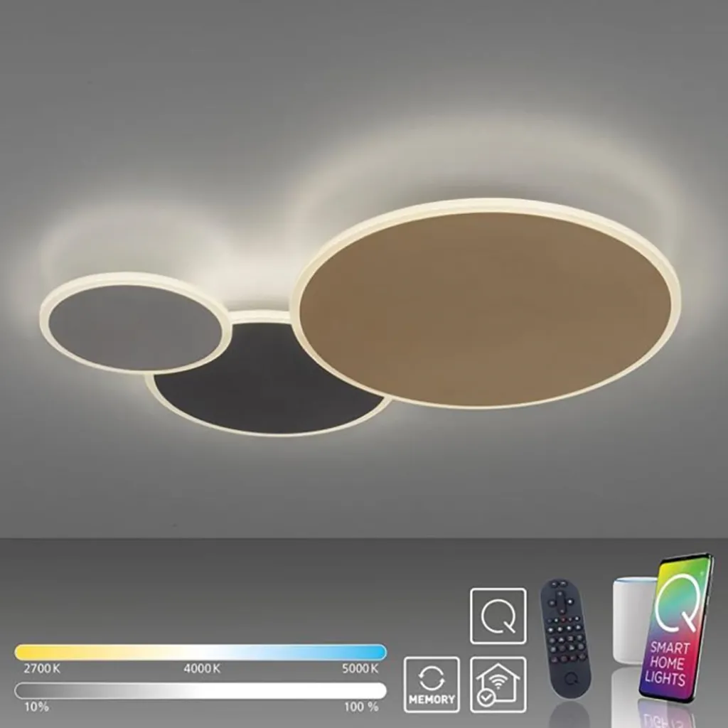 Straluma Smart wand/plafondlamp ringen goud/grijs dimbaar> Plafondlampen|Wandlampen