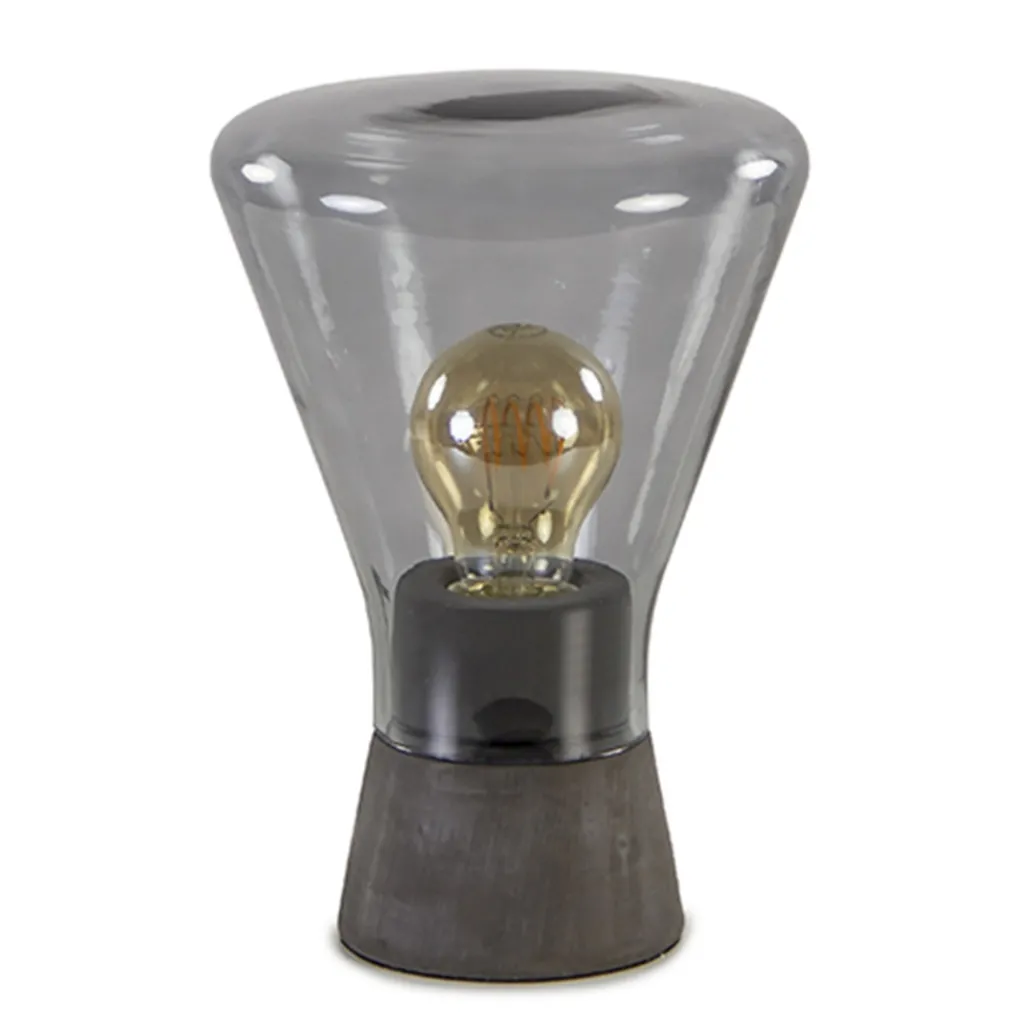 Straluma Smoke glazen tafellamp met betonnen voet> Woonkamerlampen|Slaapkamerlampen