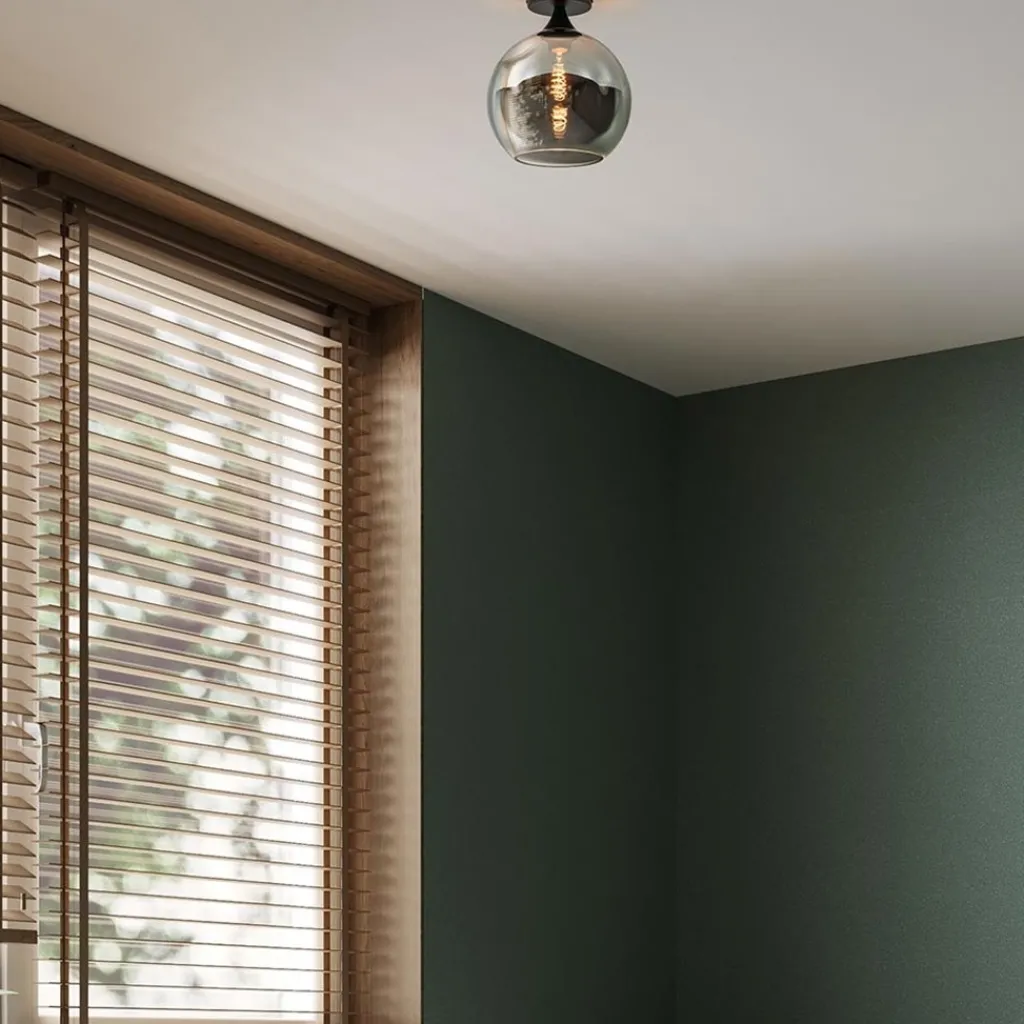 Straluma Smoke/titanium plafondlamp 25 cm met zwart> Plafondlampen|Luxe Verlichting