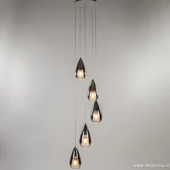 Straluma Smokey glazen vide-hanglamp chroom> Videverlichting|Pendel Lampen