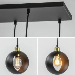 Straluma Speelse 6-lichts hanglamp zwart met goud><noscript><img width=