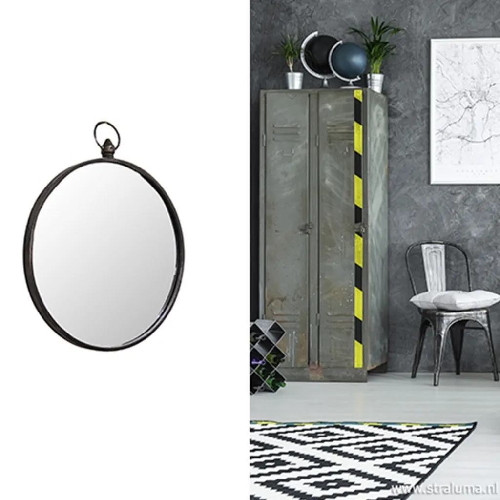 Straluma Spiegel rond zink 51cm> Light and Living