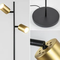 Straluma Staande leesspot 2L Bounce zwart/goud></noscript> Vloerlampen|Klassieke Verlichting