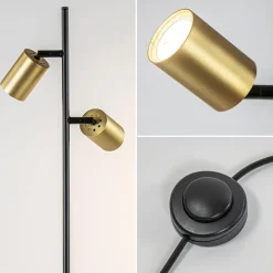 Straluma Staande leesspot 2L Bounce zwart/goud></noscript> Vloerlampen|Klassieke Verlichting