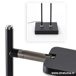 Straluma Staande 2-lichts leeslamp zwart 2xpushdimmer><noscript><img width=