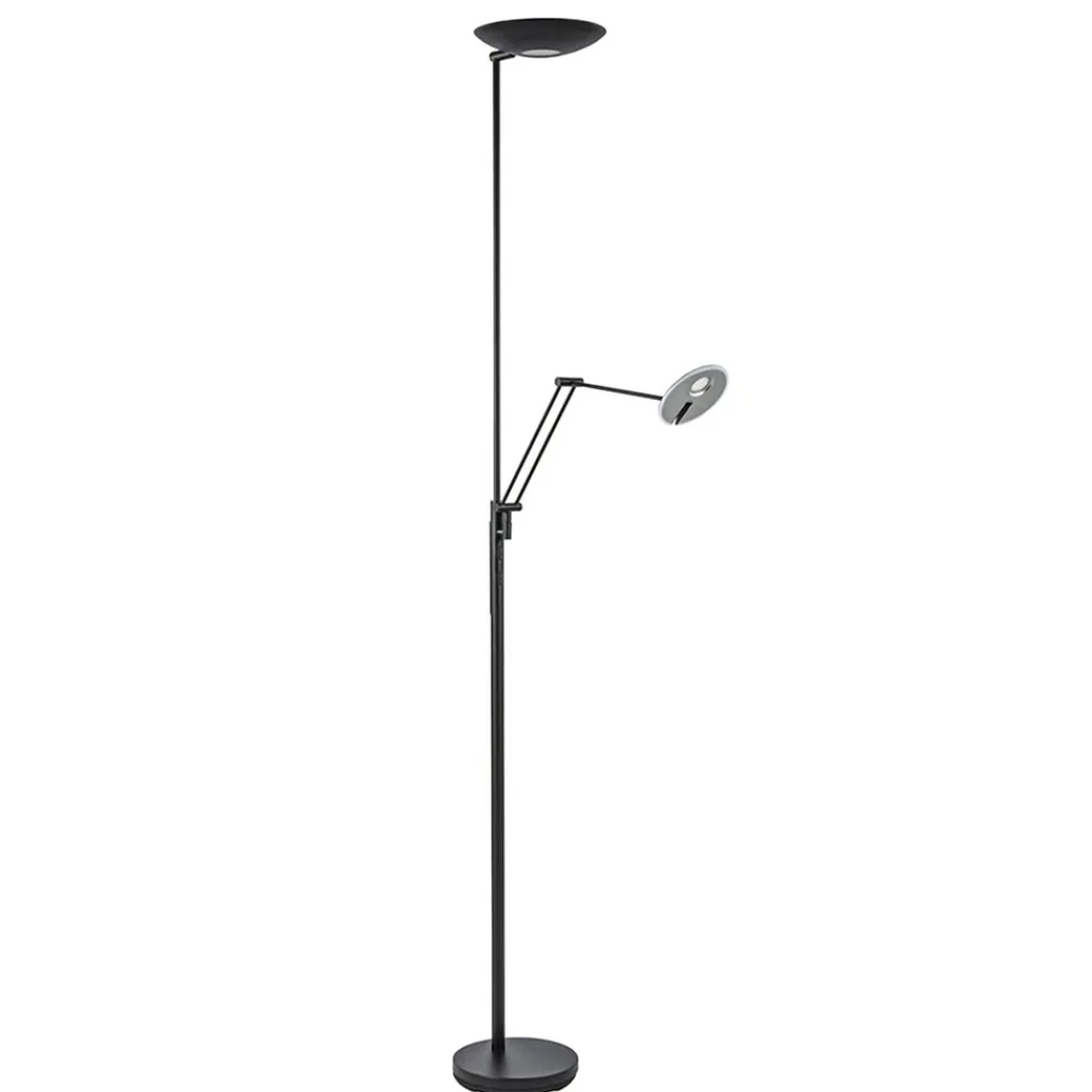 Straluma Staande uplighter+leesarm zwart dim.cct> Vloerlampen|Leeslampen