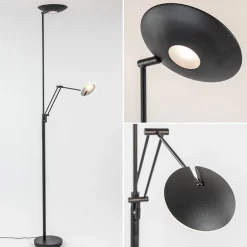 Straluma Staande uplighter+leesarm zwart dim.cct> Vloerlampen|Leeslampen