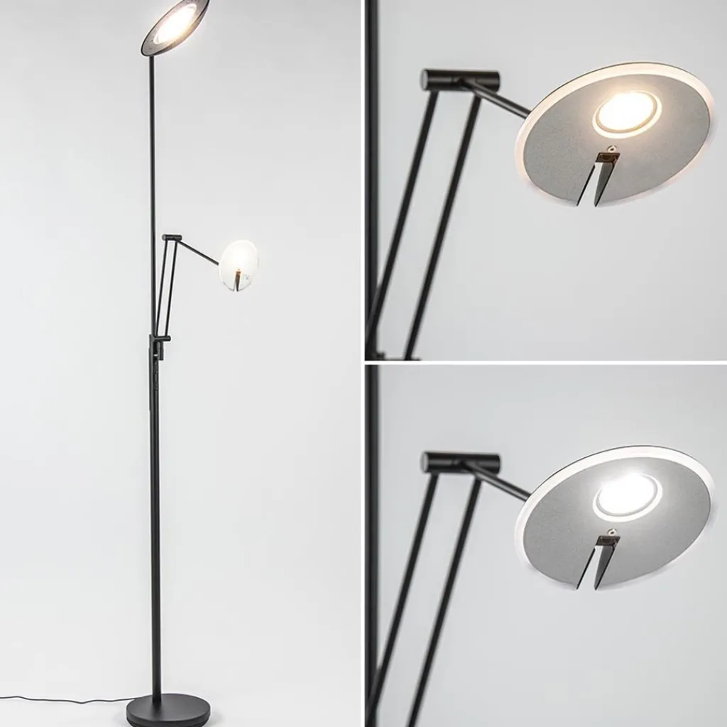 Straluma Staande uplighter+leesarm zwart dim.cct> Vloerlampen|Leeslampen