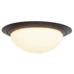 Straluma 3-Standen dimbare LED plafondlamp zwart met wit glas IP44> Plafondlampen|Plafonnières