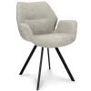 Straluma Stijlvolle armstoel taupe met zwarte poot> Eetkamerstoelen