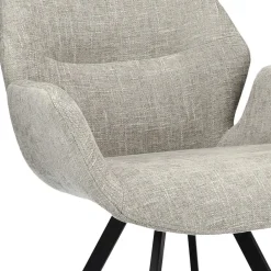 Straluma Stijlvolle armstoel taupe met zwarte poot></noscript> Eetkamerstoelen