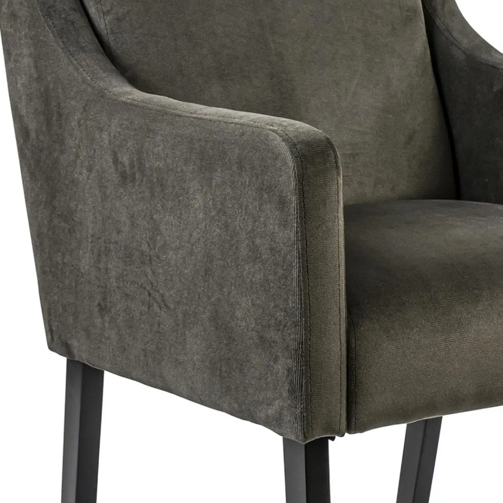 Straluma Stijlvolle eetkamerstoel bruin met zwarte poot> Eetkamerstoelen