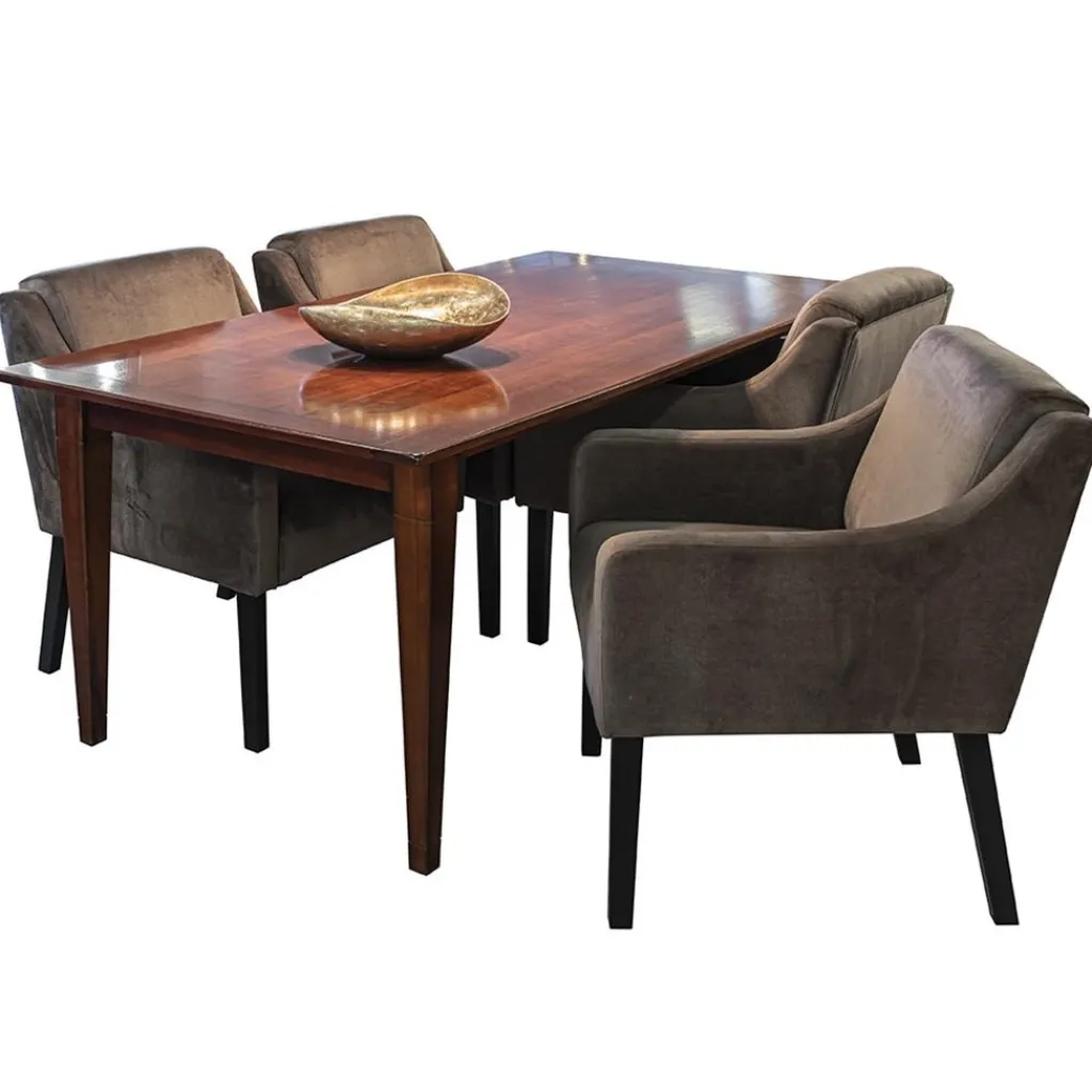 Straluma Stijlvolle eetkamerstoel bruin met zwarte poot> Eetkamerstoelen