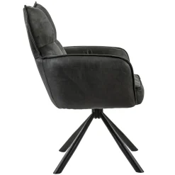 Straluma Stijlvolle eetkamerstoel draaibaar antraciet met zwart><noscript><img width=