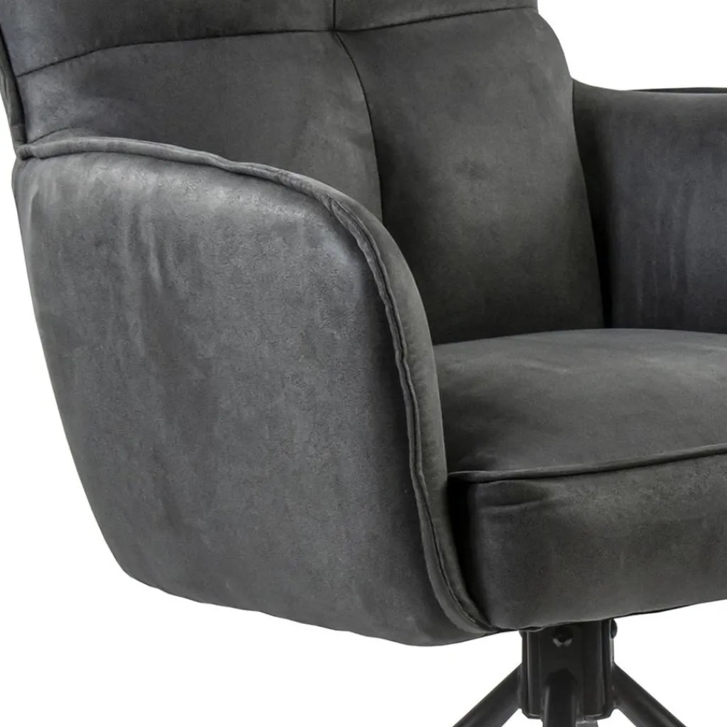 Straluma Stijlvolle eetkamerstoel draaibaar antraciet met zwart> Eetkamerstoelen