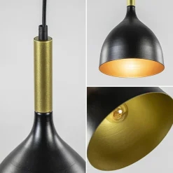 Straluma Stijlvolle kleine hanglamp zwart met goud></noscript> Keukenverlichting|Hanglampen