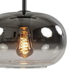 Straluma Stijlvolle 6-lichts hanglamp zwart met gradiënt smoke glas><noscript><img width=