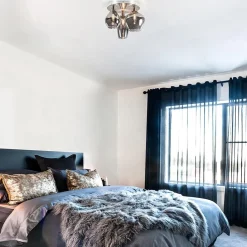 Straluma Stijlvolle plafondlamp nikkel mat met smoke glas><noscript><img width=