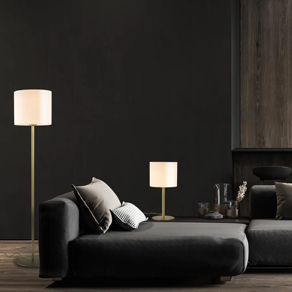 Straluma Stijlvolle tafellamp mat goud met wit glas> Tafellampen|Luxe Verlichting