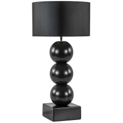 Straluma Stijvolle tafellamp keramiek zwart met kap zwart/goud> Tafellampen|Schemerlampen