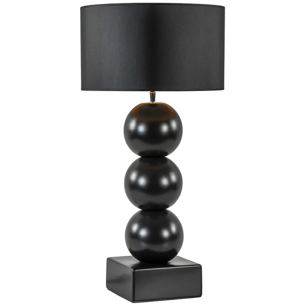 Straluma Stijvolle tafellamp keramiek zwart met kap zwart/goud> Tafellampen|Schemerlampen