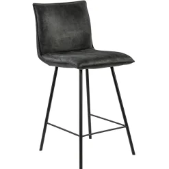 Straluma Stoere barkruk met bull lederen zitting antraciet> Barkrukken