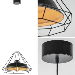 Straluma Stoere hanglamp industrieel/Scandinavisch mat zwart> Woonkamerlampen|Slaapkamerlampen