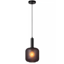 Straluma Stoere hanglamp zwart met mat zwart glas> Eetkamerverlichting|Hanglampen