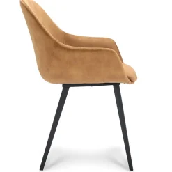 Straluma Stoffen armstoel cognac met zwarte pootjes><noscript><img width=