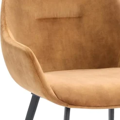 Straluma Stoffen armstoel cognac met zwarte pootjes><noscript><img width=