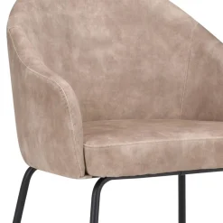 Straluma Stoffen armstoel sand met smalle metalen poot><noscript><img width=