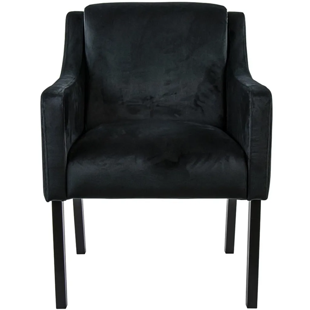 Straluma Stoffen armstoel zwart met zwarte poot> Eetkamerstoelen