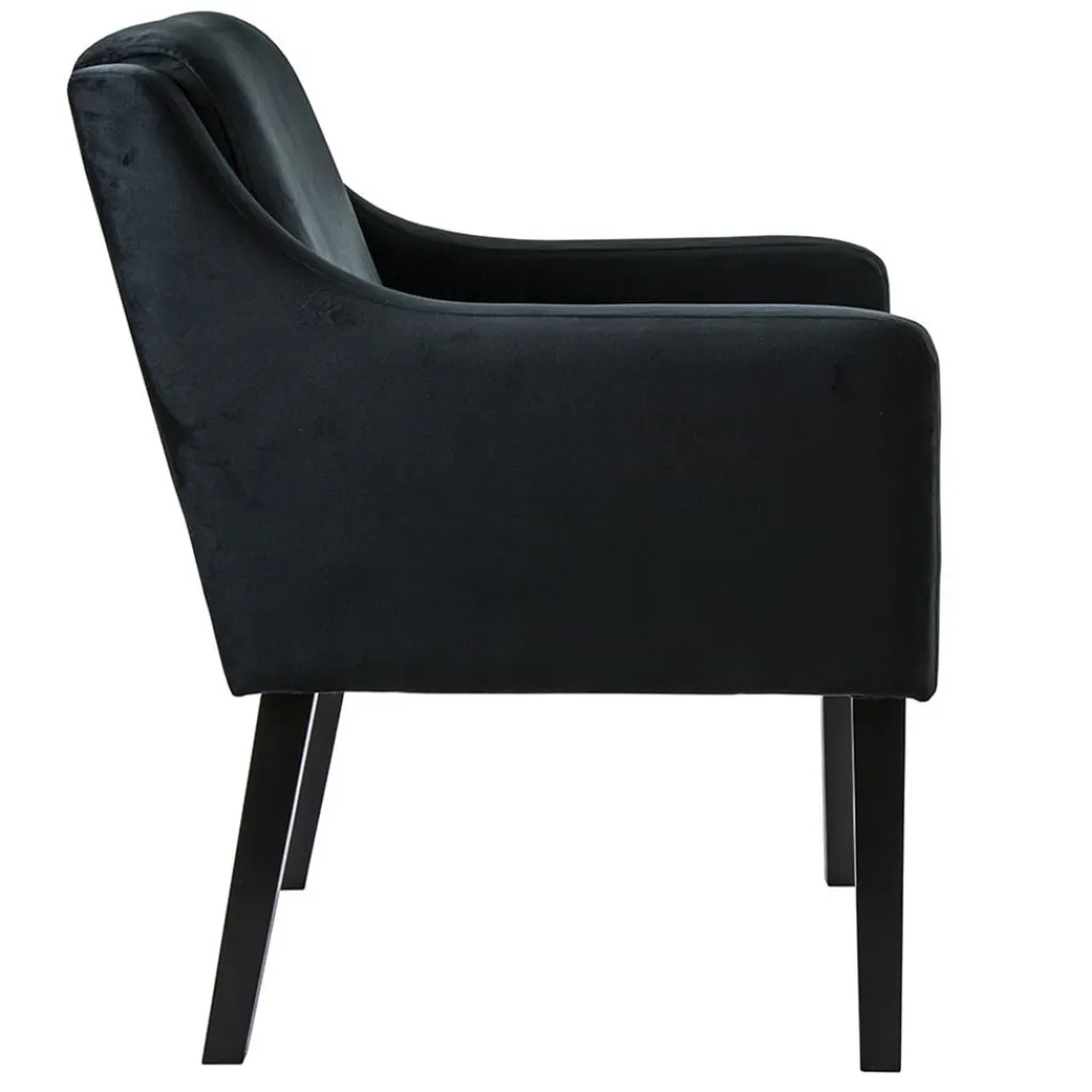 Straluma Stoffen armstoel zwart met zwarte poot> Eetkamerstoelen