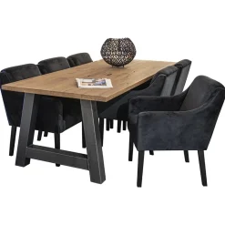 Straluma Stoffen armstoel zwart met zwarte poot><noscript><img width=