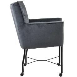 Straluma Stoffen eetkamerstoel grijs/blauw op wieltjes></noscript> Eetkamerstoelen
