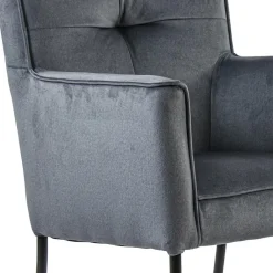 Straluma Stoffen eetkamerstoel grijs/blauw op wieltjes></noscript> Eetkamerstoelen