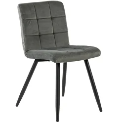 Straluma Stoffen eetkamerstoel grijs met zwarte poot> Eetkamerstoelen
