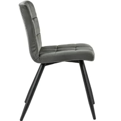 Straluma Stoffen eetkamerstoel grijs met zwarte poot></noscript> Eetkamerstoelen