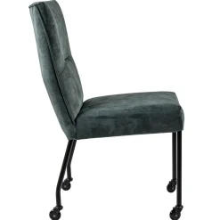 Straluma Stoffen eetkamerstoel met zwarte poot en wieltjes><noscript><img width=