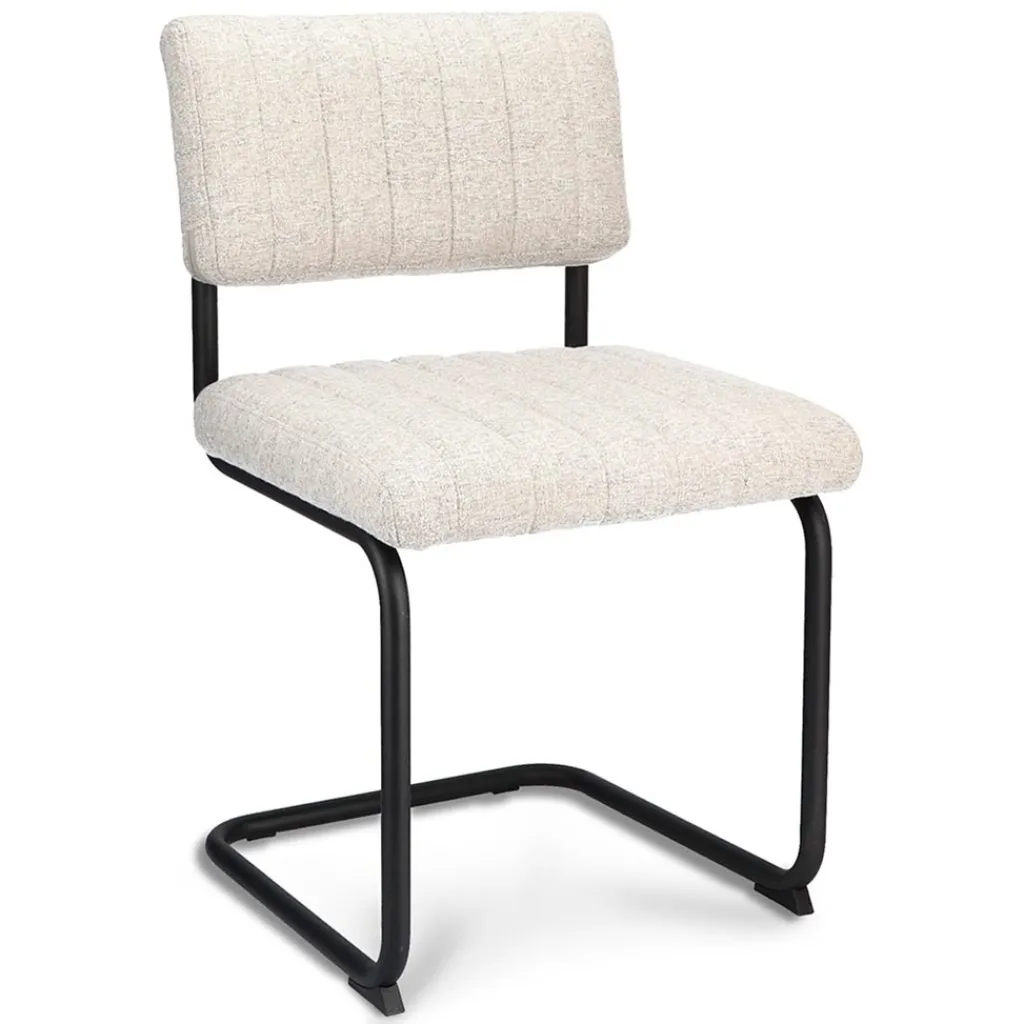 Straluma Stoffen eetkamerstoel met zwart metalen frame> Eetkamerstoelen