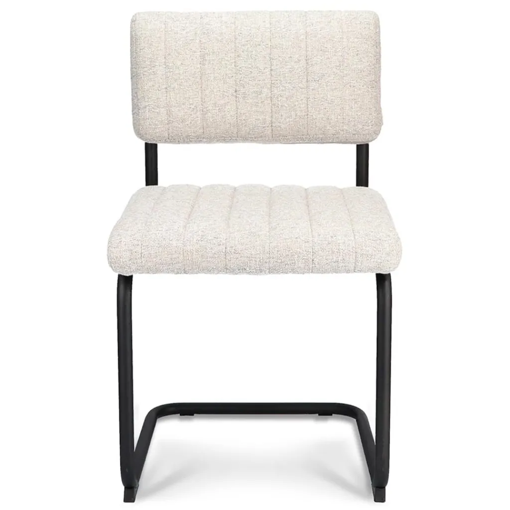 Straluma Stoffen eetkamerstoel met zwart metalen frame> Eetkamerstoelen