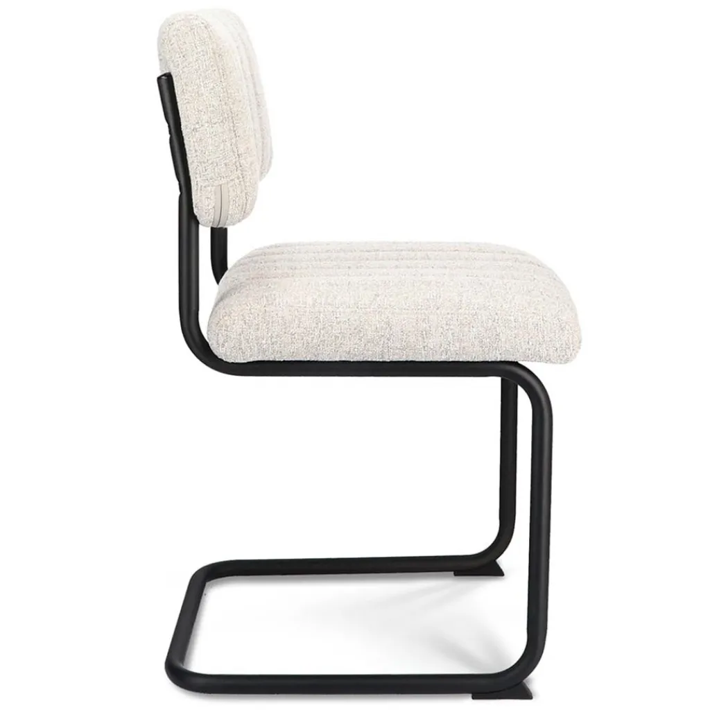 Straluma Stoffen eetkamerstoel met zwart metalen frame> Eetkamerstoelen