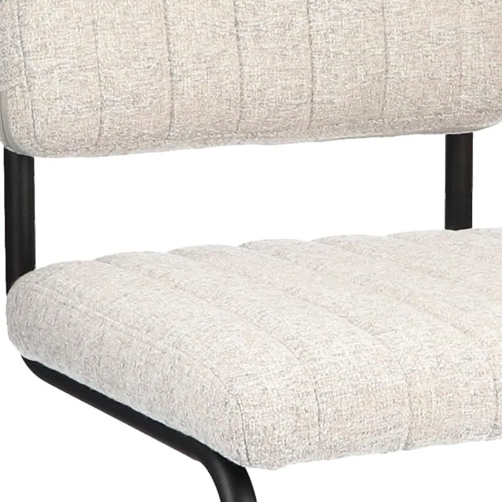 Straluma Stoffen eetkamerstoel met zwart metalen frame> Eetkamerstoelen