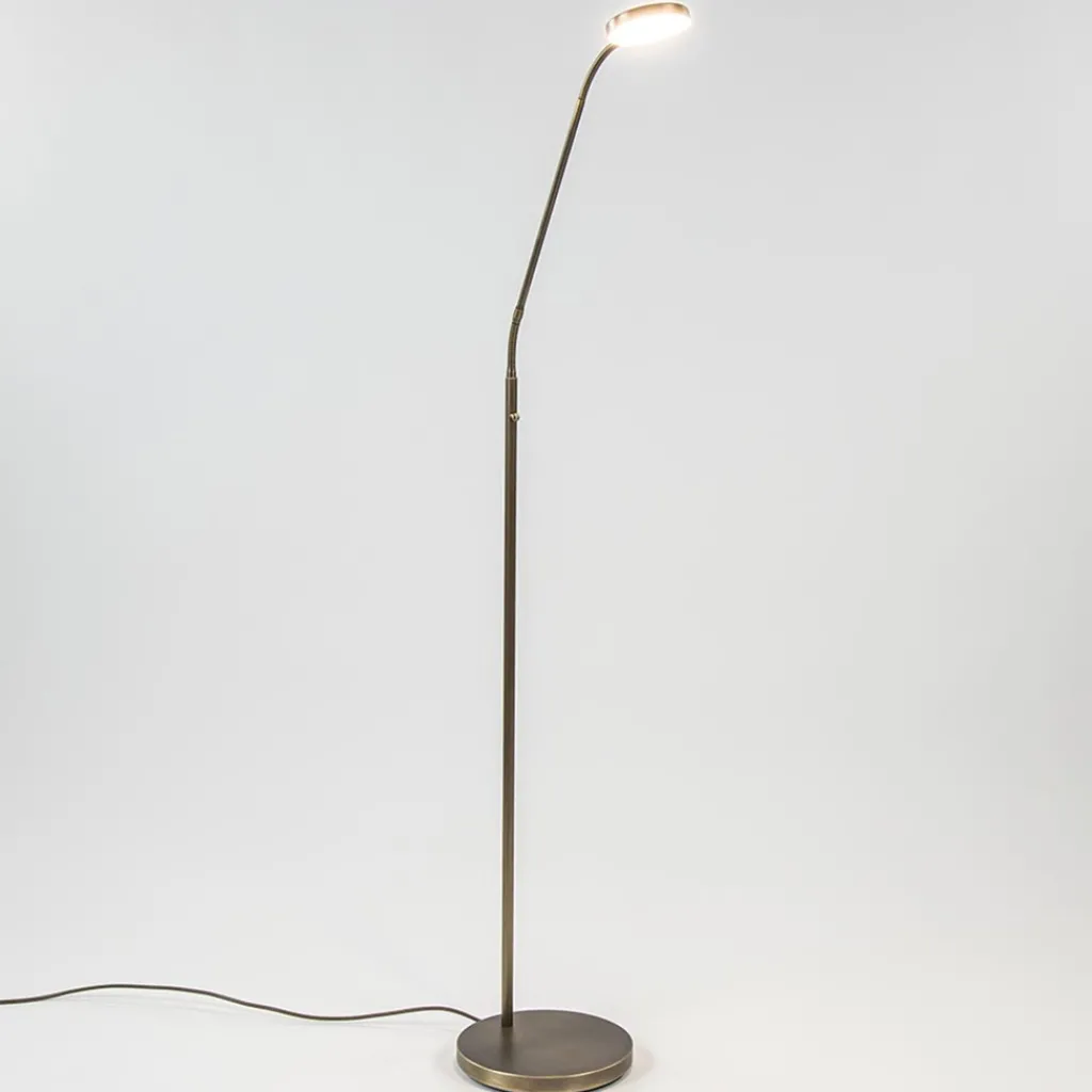 Straluma Strak klassieke LED leeslamp brons dim to warm> Vloerlampen|Leeslampen