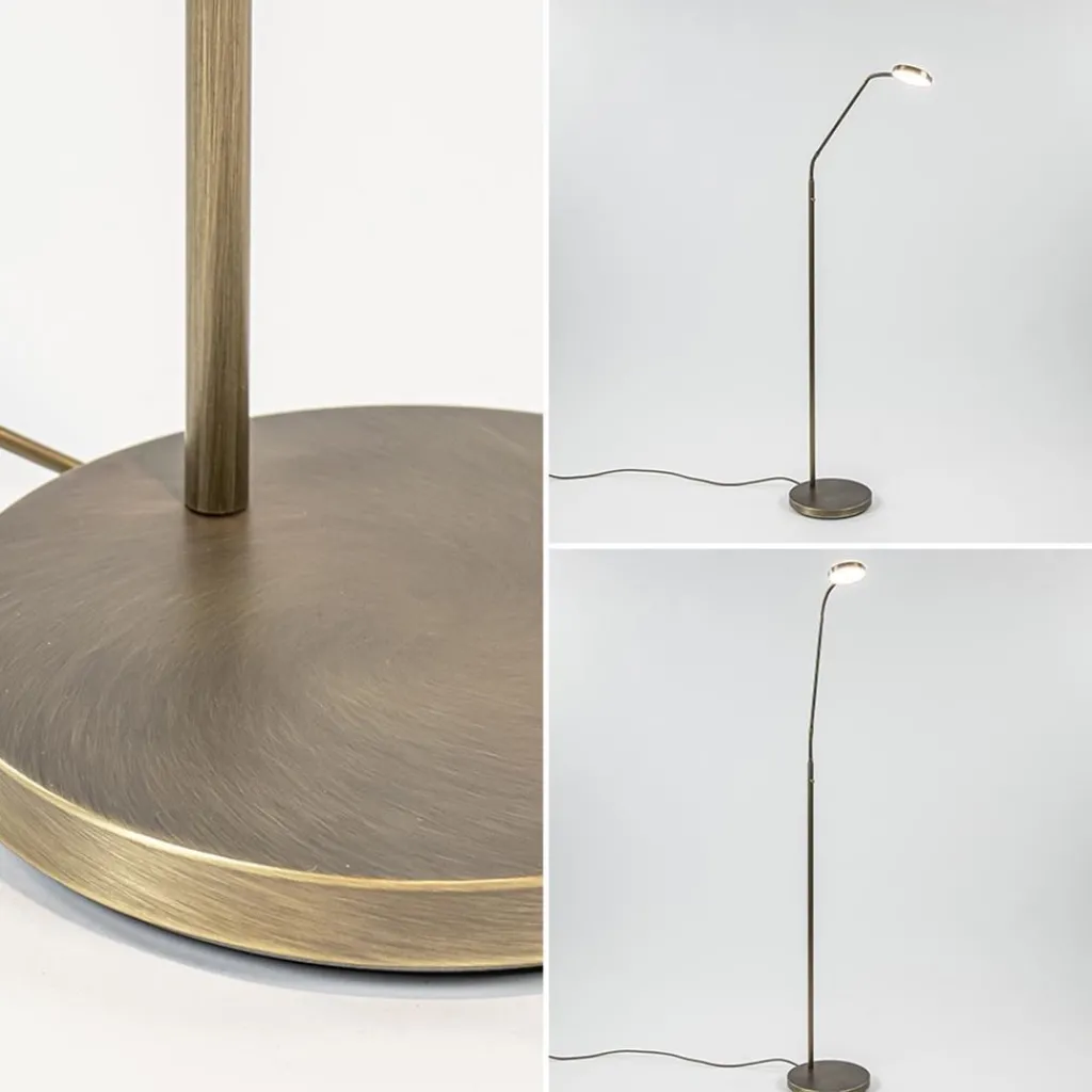 Straluma Strak klassieke LED leeslamp brons dim to warm> Vloerlampen|Leeslampen