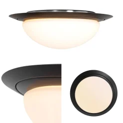 Straluma Strak klassieke LED plafonnière zwart inclusief LED><noscript><img width=